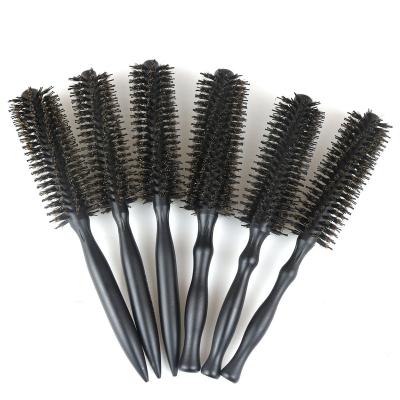 China Barber Styling Cutting Tools MJ salon stock 2 Round Hair Brush model with anti-static boar bristles for hair drying styling Barber Comb curly for sale