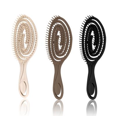 China Salon Barber Styling Cutting Tools MJ Top Amazon Hair Detangling Brush Bending Bristle Body Tangles Hair Brush Protect Environmental for sale