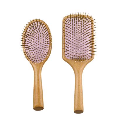 China Wholesale Custom Logo Eco-friendly Wooden Hair Brush Massage Comb Natural Bamboo Hair Brush Nondisposable for sale