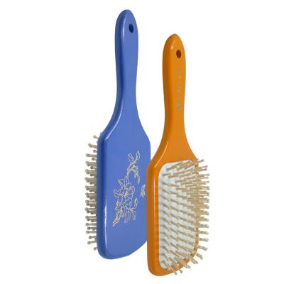 China Nondisposable Hot Selling Wood Hair Brush Professional Scalp Massage Shower Detangling Bristle Brush Talker Massage Wooden Hair Brush for sale