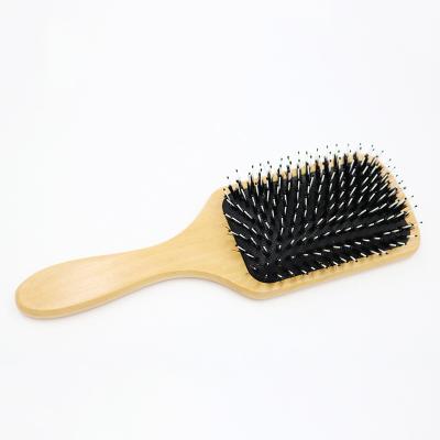 China Factory sale logo hot wooden hairdressing brush hair massager brush home wide natural boar bristle tooth pocket comb natural hairbrush for sale