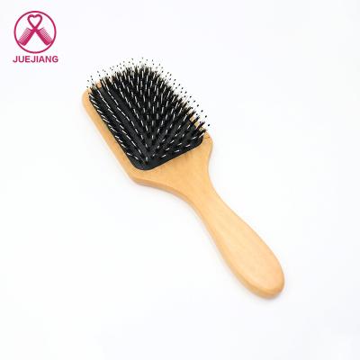 China Salon Promotion Detangling Massage Hair Brush Private Logo Paddle Hair Brush Wood Hair Brush for sale