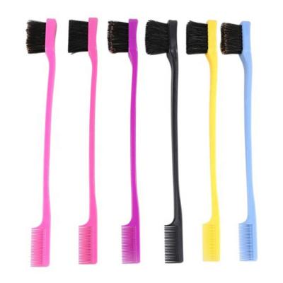 China Salon Private Label Double Sided Hair Makeup Edge Control Brooms Comb Eyebrow Brush Angled Eyebrow Brush for sale