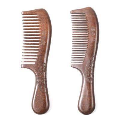 China Salon Amazon 7 Styles Hot Sale Sandalwood Hair Comb No Static Handmade Wide Tooth Comb Sniff Detangling Natural Wood Comb Detangler for sale