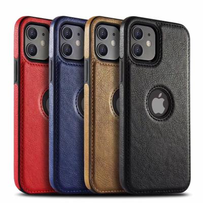 China CUAP064 Full Slim Anti-fall Leather Back Case For iPhone 12 Pro Max Leather Phone Case Luxury Top End tpu+pu Phone Case for sale