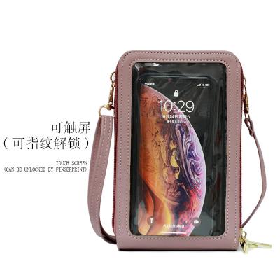 China 100% Eco-friendly Hot Selling Women's Cell Phone Bag Touch Screen Phone Case Ladies Phone Bag High Quality PU Cross - Body for sale