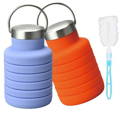 China Stored Portable Leakproof Reusable Outdoor Silicone Collapsible Bottle for Travel Gym Camping Hiking for sale