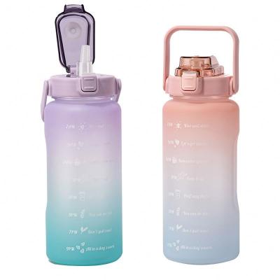 China 2L Straw Type Blank Sublimation Outdoor Sports Silicon Viable Water Bottles for sale