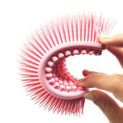 China Silicone Soft Silicone Bath Exfoliating Skin SPA Massage Scrubber Body Detergent Brush Baby Shower Brush for sale