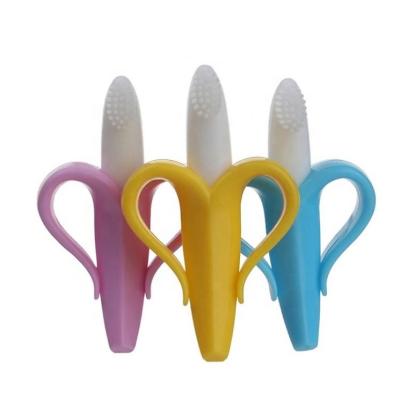 China To Relieve Teething Wholesale Toothbrush Teether Toy For Kids Baby Teething Toy Silicone Baby Pain Fruit Banana Baby Teether for sale