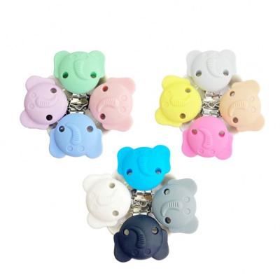 China Customized Hot Selling Eco-Friendly Promotional Amazon Silicone Pacifier Animal Clip Teething Soother Cares for sale