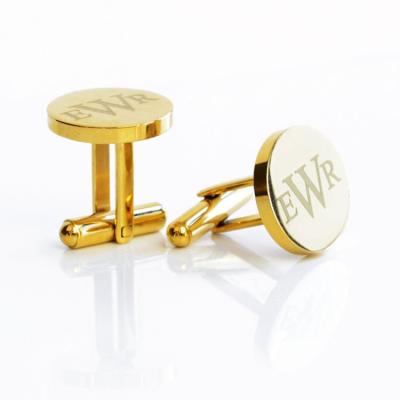 China Stainless Steel Cuff Links 24k Gold Plated Men Jewelry Shenzhen Cufflinks for sale