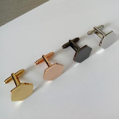 China ALLOY Hot Selling 4 Colors Hexagon Custom Wholesale Brass Cufflinks Available For Men for sale