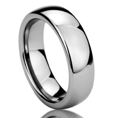 China CLASSIC 6mm Silver Tungsten Ring For Men Woman Wedding Band Dome Comfort Fit for sale