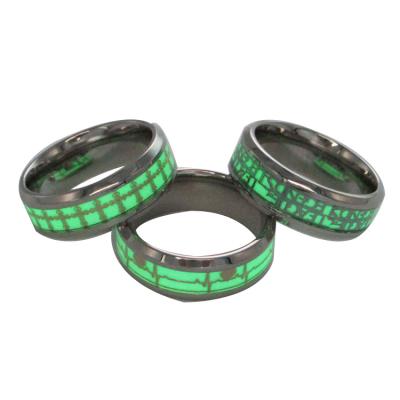 China TRENDY Glow in the Dark Tungsten Carbide Rings for sale