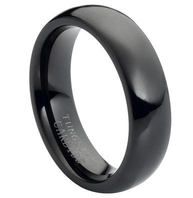 China CLASSIC High Polished Black Tungsten Ring 6mm for sale