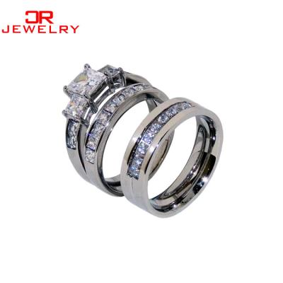 China Wholesale Women Jewelry Romantic Fashion Design Casting Stainless Steel Ring Sets for sale