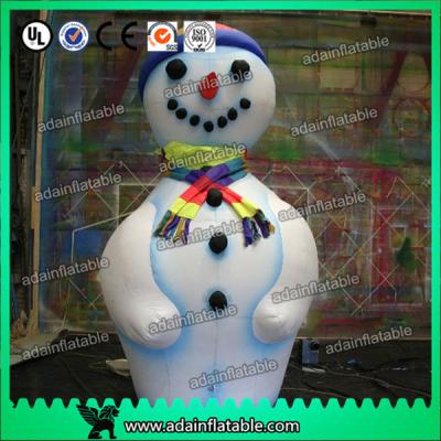 China 2.5m Tall Cute Inflatable Snow Man Cartoon Advertising Mascot For Christmas Decor for sale