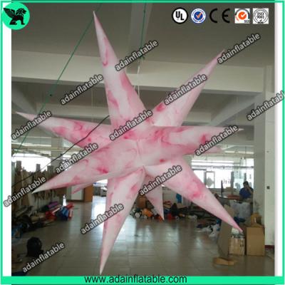 China 1.5m Pink 210T Polyester Inflatable Star For Club Event Hanging Decoration for sale