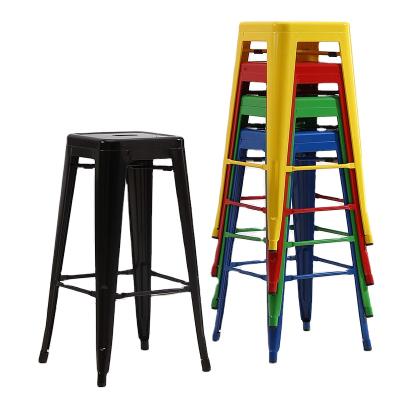 China Modern Bar Chairs (Others) Adjustable Black Color Metal Bar Stool for sale