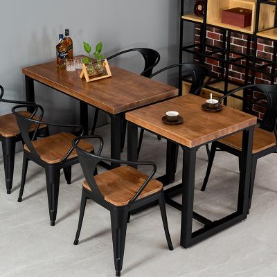 China Modern Industrial Wind Metal Designs Dining Room Furniture Dining Table and 6 Chair Set for sale