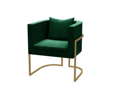 China Adjustable Modern Stainless Steel Gold Metal Legs Velvet Fabric Living Room Leisure Chair (Size) Hotel Furniture Modern Sofa Armchair for sale