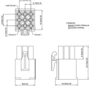 China 172171-14.14 Amp 3X5 Pin Female Housing Power Connector Electronic Equivalent for sale