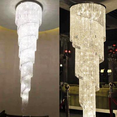 China Large Long Gold Modern Crystal Chandelier For Hotel Lobby Chandelier Empire Crystal Chandeliers for sale