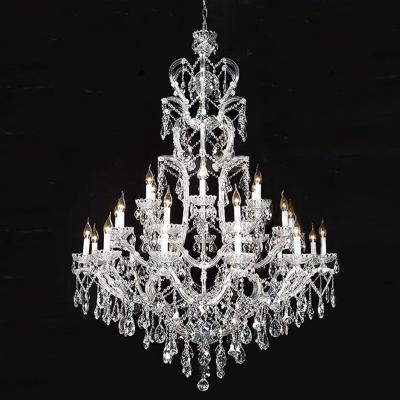 China Large Modern Customized Traditional Maria Theresa Crystal Chandelier in Layered Style with Glass Arm Chandelier for sale