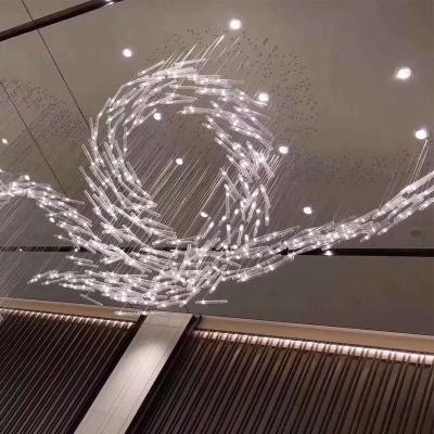 China Modern Sunfidi Lighting Custom Modern Hallway Long Art Glass Hotel Chandelier for sale