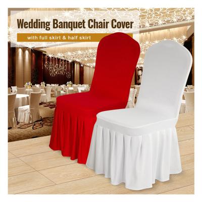 China White Stretchable Factory Price Wedding Spandex Banquet Chair Cover Wedding Dress Chair Covers Skirt For Wedding for sale