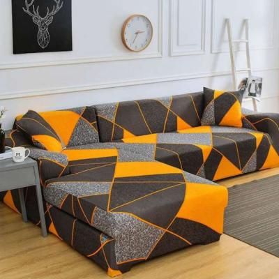 China Europe I Elastic Geometric Printed Decoration Elastic 2 Seater Sofa Cover I Shape Slipcover Couch Covers for sale