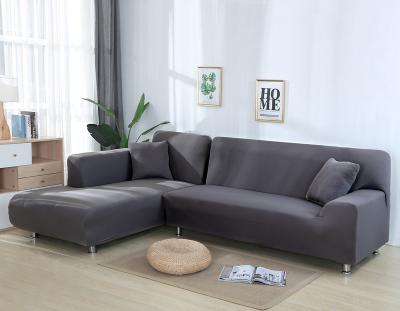 China Elastic Cover 7 Seaters 3 Seaters Sofa Cover L Shape Couch Capa De Sofa Pure Color Elastic Stretch for sale