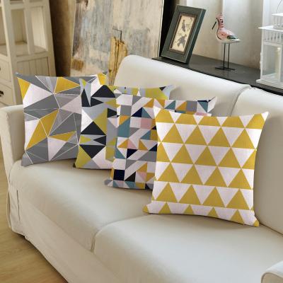 China PORTABLE INS Style Pillow Case Geometry Theme Home Sofa Decor Linen 45*45cm Cushion Cover Pillow Case for sale