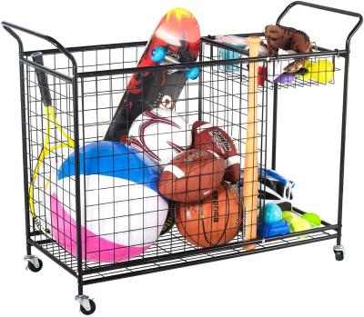 China Amazon Sustainable Hot Selling Sporting Goods Storage Home Trolley Toy Storage With Handle And Wheels for sale