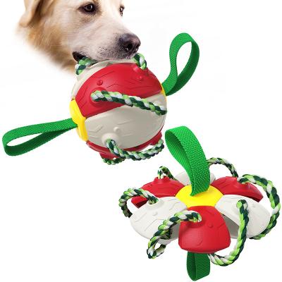 China Stocked 2 in 1 Funny Dog Exercise Toy Exercise Pet Physical Strength Teeth Rope Dog Chewing Set Durable Pet Grinding Toy Ball Interactive Dog Balls for sale