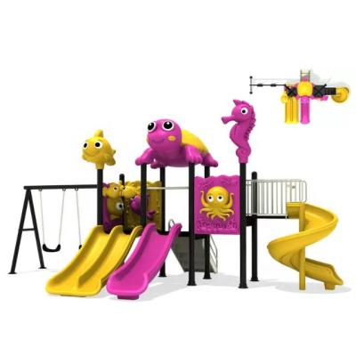 China Plastic Outdoor Playground Small Turtle Kids Swing Slide Set. for sale