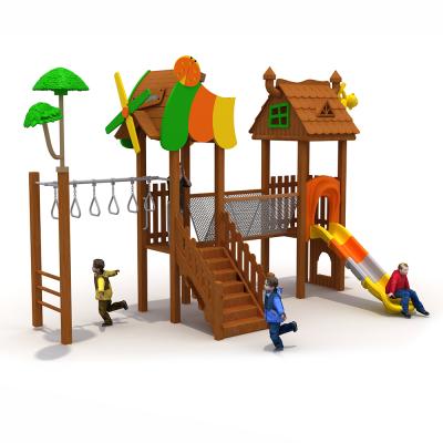 China PE Kids Climbing Frame Wall Amusement Outdoor Training Wooden Playground for sale