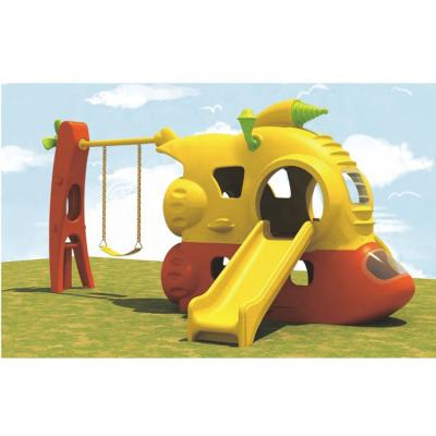 China New product plastic playground SPACE FISH BOAT kids slide swing and slide. for sale