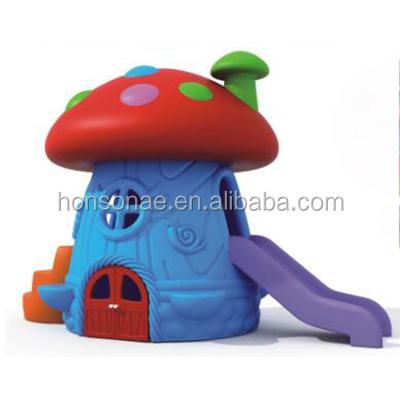 China Cute House Plastic Kids Play Mushroom Kids Outdoor Playground Slides Toys For Sale for sale