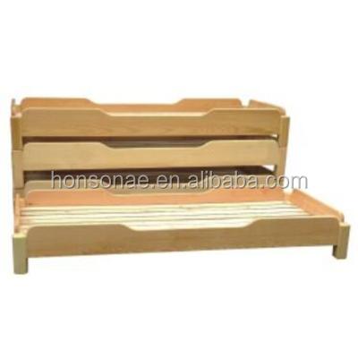 China burlywood kindergarten child eco-friendly solid wood wooden bed children home furniture for sale for sale