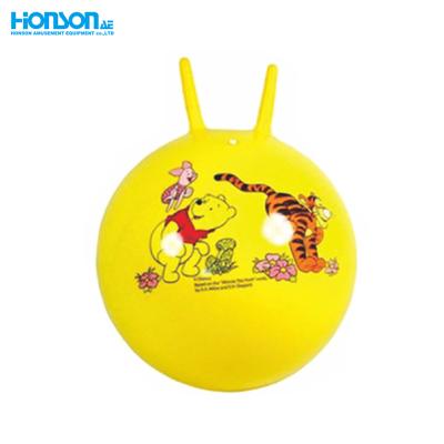 China PVC Inflatable Safety Toy Phthalates Free Safety Explosion-proof Inflatable Sheep Horn Handle Jumping Ball For Kids Play for sale