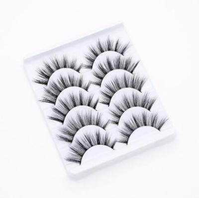 China High Grade Natural Tail 3D Fiber Eye Extension Group 5 Pairs Hard Fiber Rod False Eyelash Manufacturers Wholesale for sale