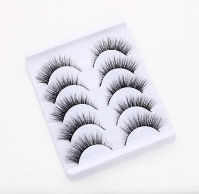 China Wholesale Solid Natural 3D False Eyelashes Eye Dense Dense Tail Lengthening Plus 5 Pairs Black Fiber Hard Rod 3D10 MK022 for sale