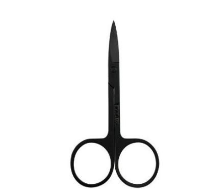 China Black Stainless Steel Eyebrow Scissors Nose Hair Scissors Eyebrow Trimming Black Eyebrow Trimming Round Head MK014 for sale