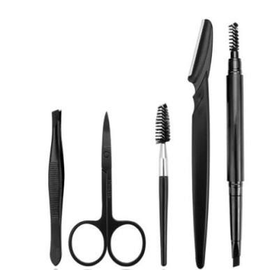 China High Quality Portable Eyebrow Comb Pencil Set Trimmer Tweezers Scissor Eyebrow MK010 for sale