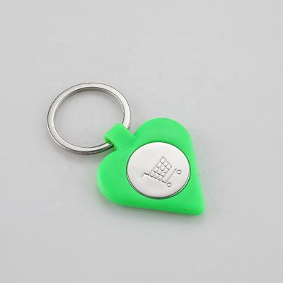 China Factory Price Metal Trolley Blank Car Key Chain Pound Coin Pound Key Token Purchasing Holder for sale