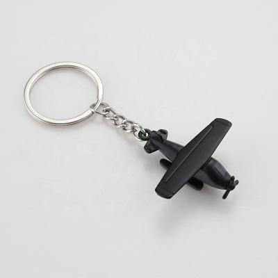 China Hot wholesale high quality flat metal aircraft key chain factory gift sale llaveros 3d key indicator for sale