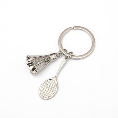 China 2D Hot Custom Fashion 3D Badminton Key Chain Key Ring Tags For Gift Sports Key Fob for sale