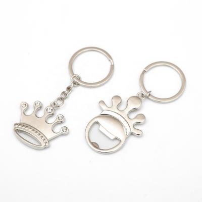 China Gift Metal Charm Crown Key Indicator Accessories Hot Selling Crystal Rhinestone Bling Custom Key Chain for sale